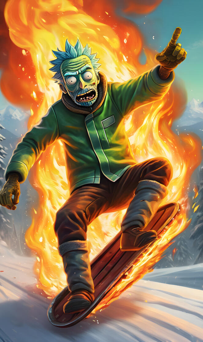 Pick rick sleds on fire