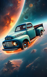 pick up truck in space