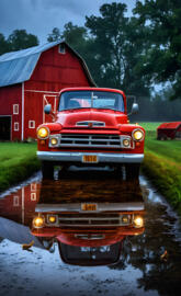 red farm truck