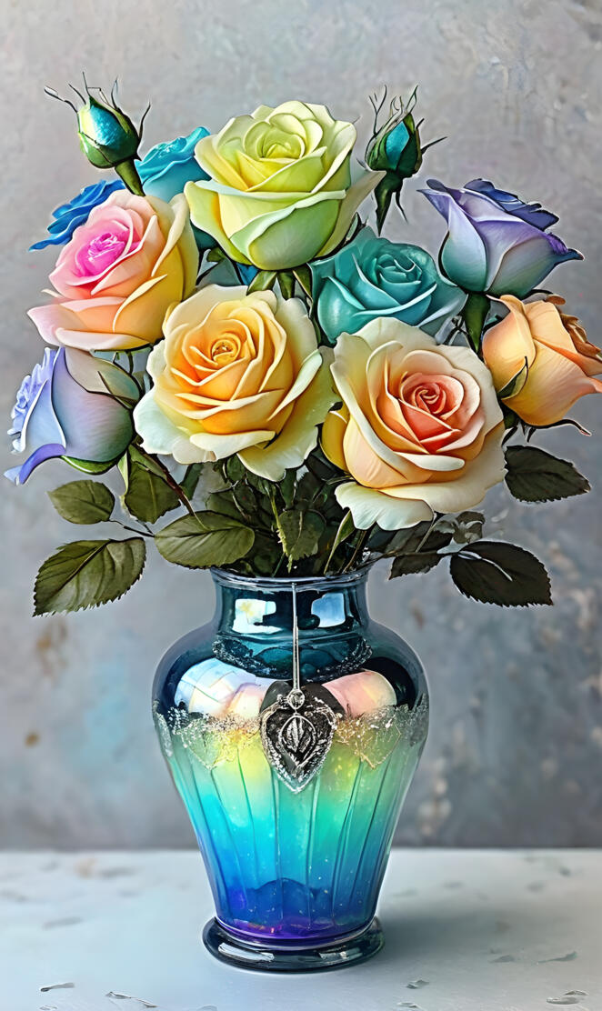 roses in a vase