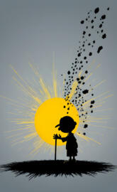 a person holding a parachute