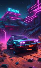 a truck parked outside a building