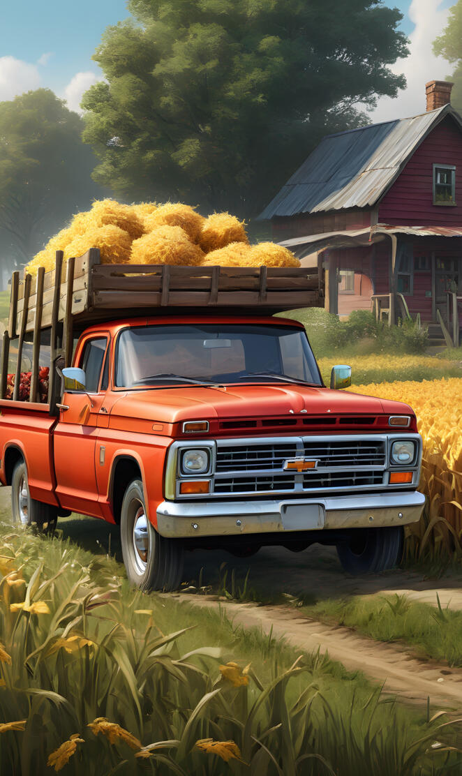 a truck with a log on the back