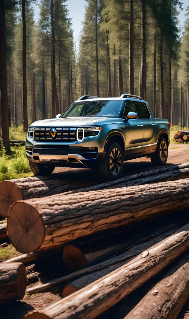 Rivian in forest
