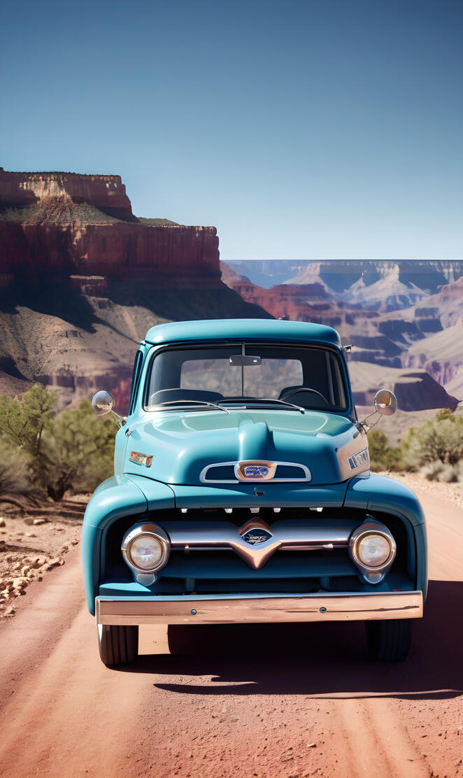 a car parked in the desert