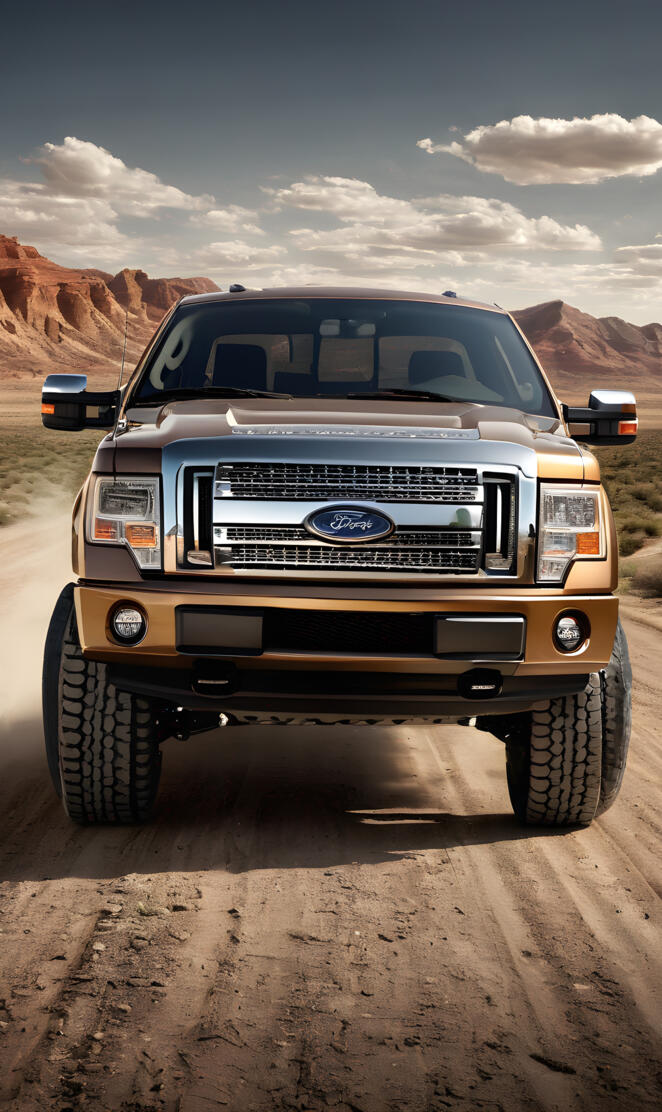 beige Ford 4x4 pickup truck