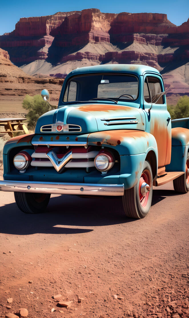 a car parked in front of a rock wall