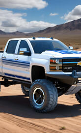 A Beautiful 2025 Chevrolet Silverado 4x4 4-door Pickup W/ Blue Stripes