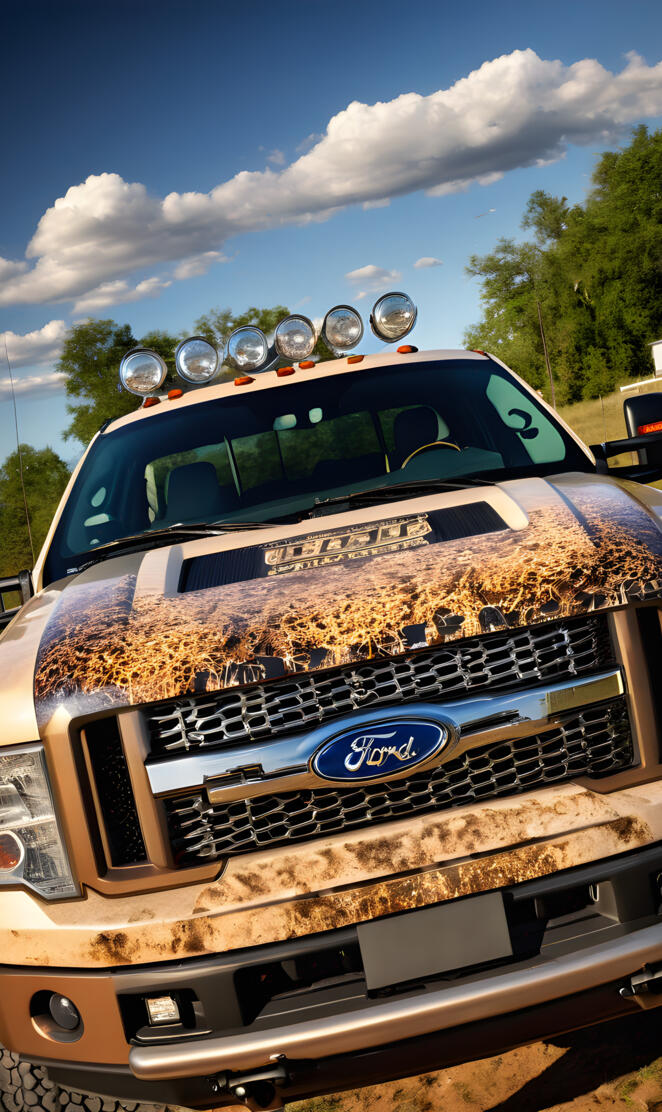 camouflage Ford 4x4 truck