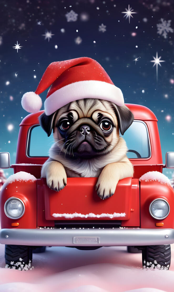 Christmas pug