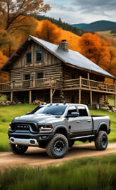 A Beautiful Gray 2025 Dodge Ram 4x4 Pickup Truck.