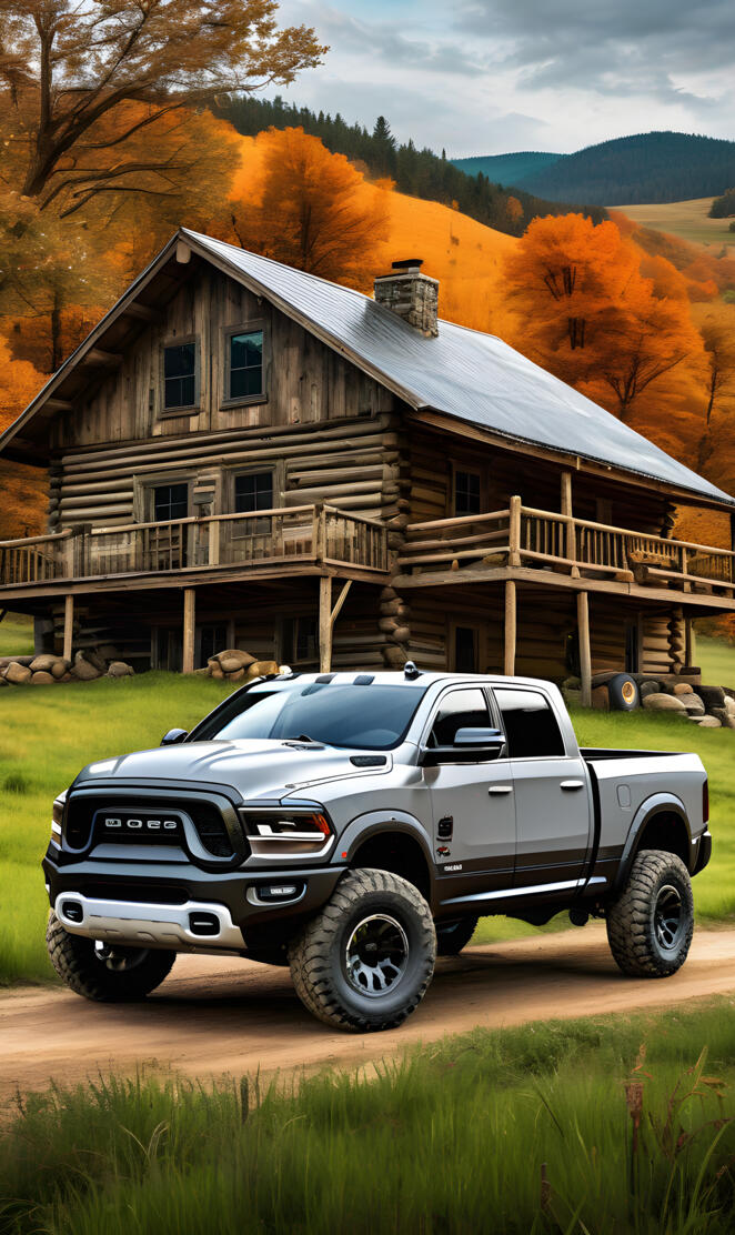 A Beautiful Gray 2025 Dodge Ram 4x4 Pickup Truck.