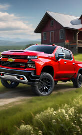 A Red 2025 Chevrolet Silverado Z71 package, 4x4 4-door.