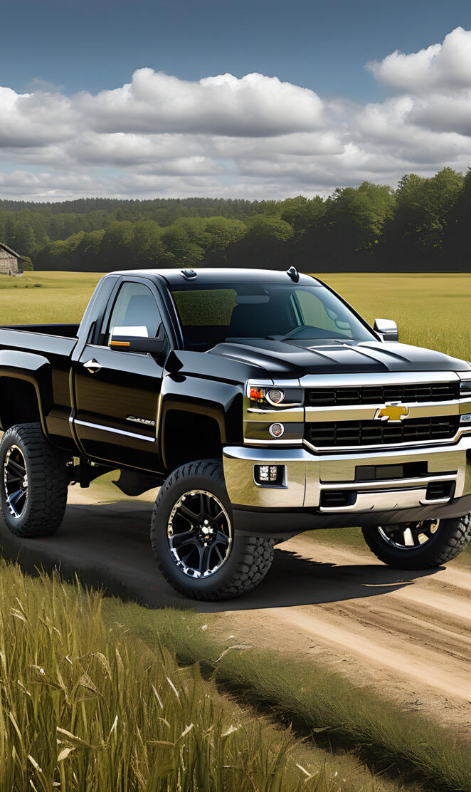 A Beautiful 2025 Black Chevrolet Silverado 4x4 2-door Pickup Truck.