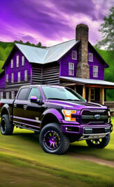 A 2025 Ford 4X4 XLT Lariat Pickup Truck With A Custom Paint Job.