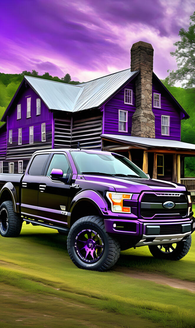 A 2025 Ford 4X4 XLT Lariat Pickup Truck With A Custom Paint Job.