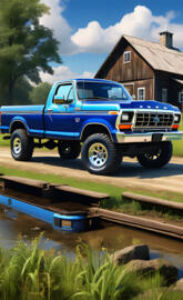 A Beautiful Sapphire Blue 1979 Ford XLT Lariat 4x4 Pickup Truck.