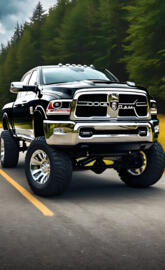 A Beautiful Black 2025 Dodge Ram 4x4 4-door Pickup Truck Wallpaper.