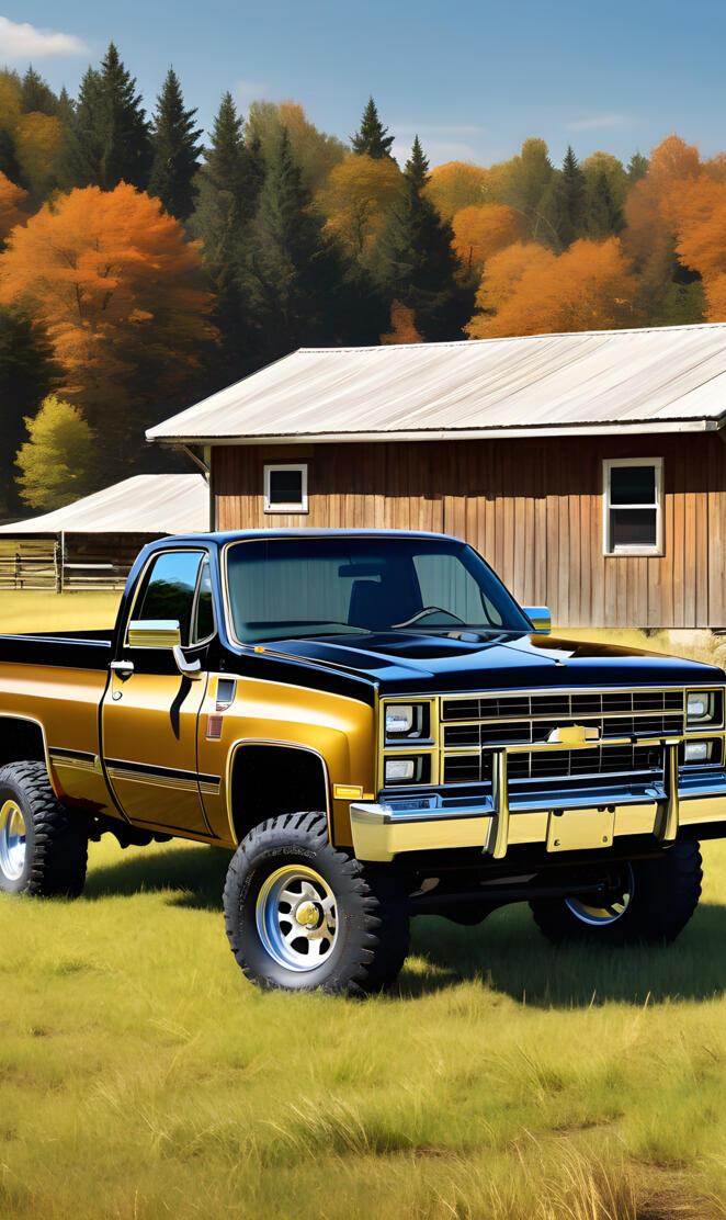 A Brown And Gold Beautiful Two Tone Chevy Silverado 4x4 2-door Pickup