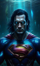 Supermam under water