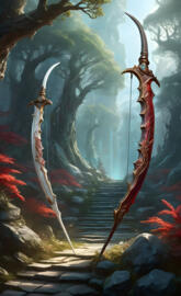 Bone Spiked Longbows (red and white)