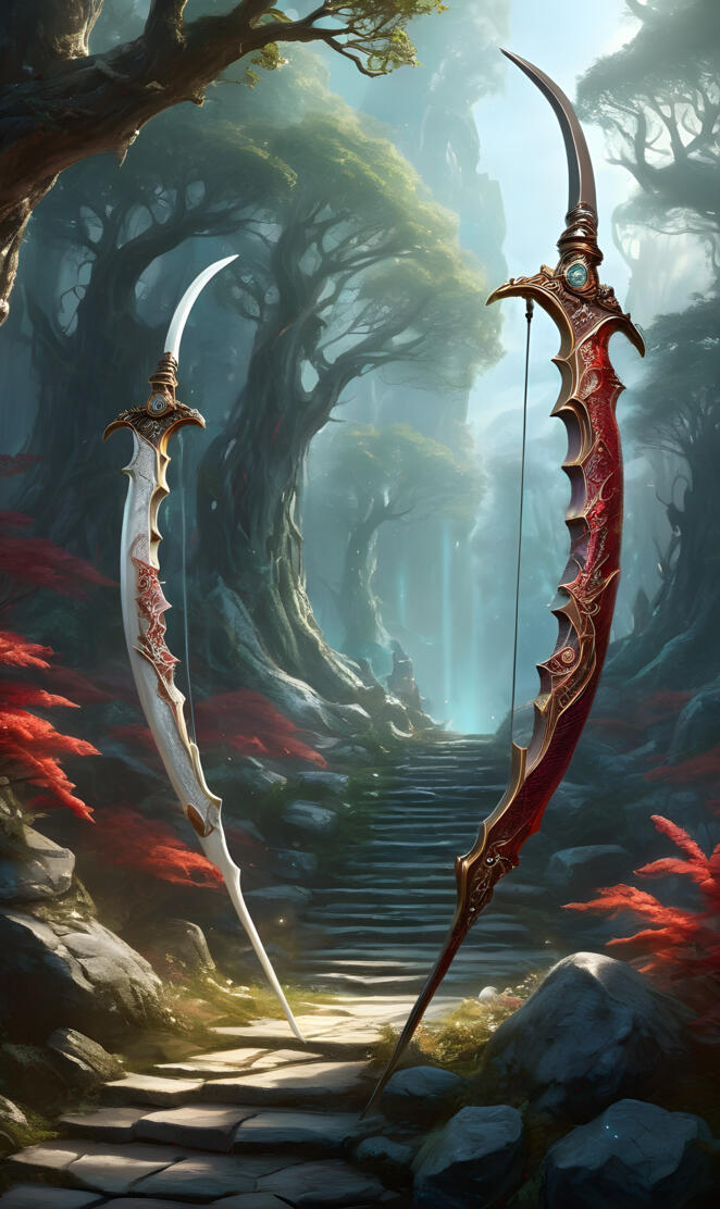 Bone Spiked Longbows (red and white)