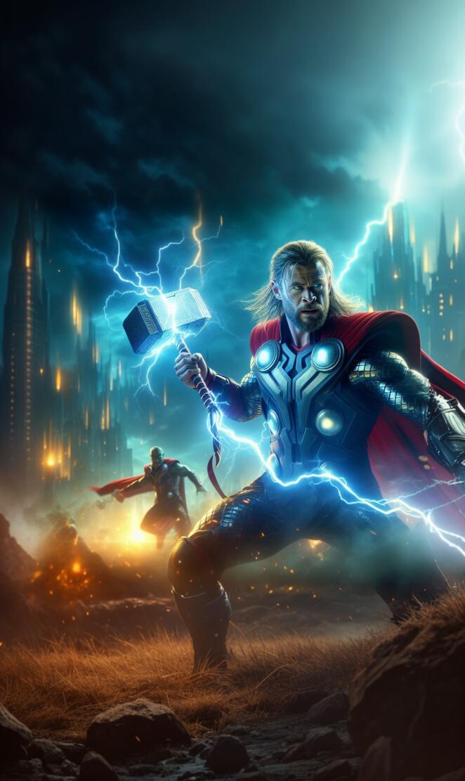 Lighting god avenger action animation