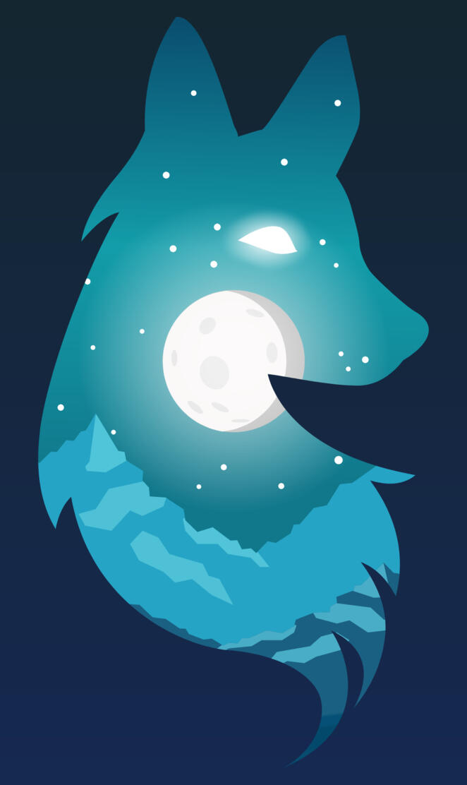 Moon wolf backround