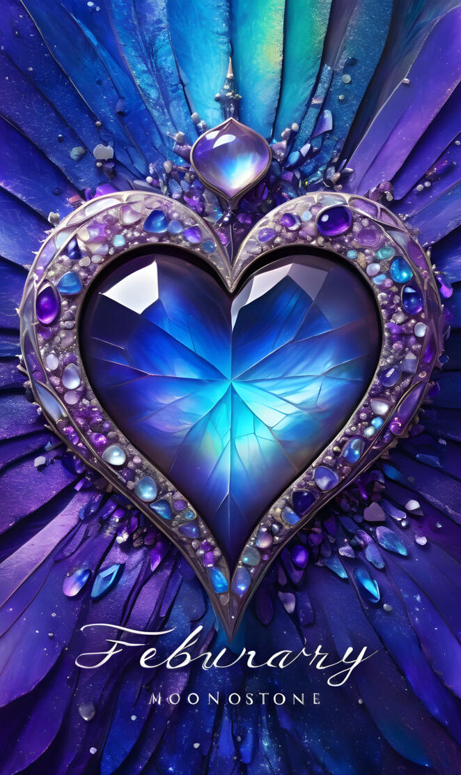 February in blue and moonstone