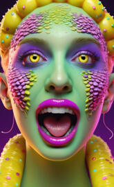 Nina Hagen with green hair