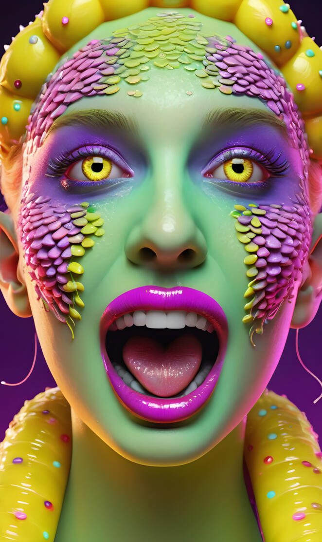 Nina Hagen with green hair