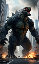 a large dinosaur statue