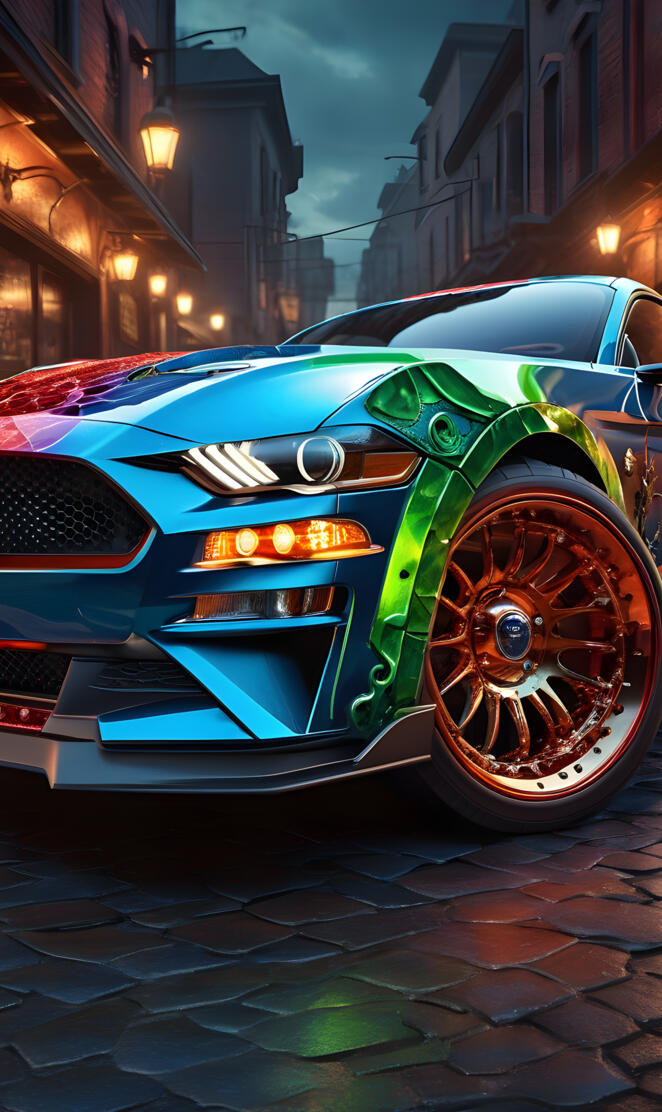The Ford Mustang Glyph, racing car