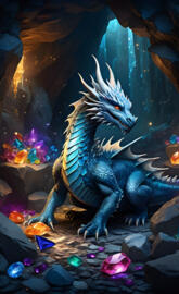 so cool dragon in a cave