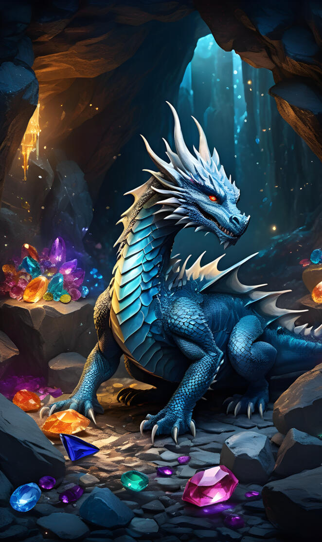 so cool dragon in a cave