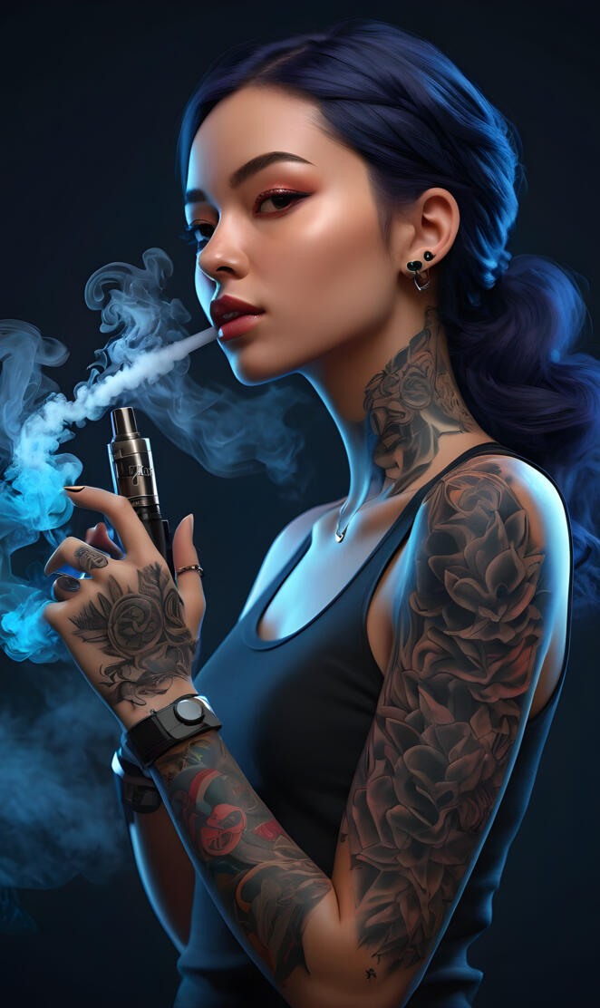 vaping attitude girl background dark
