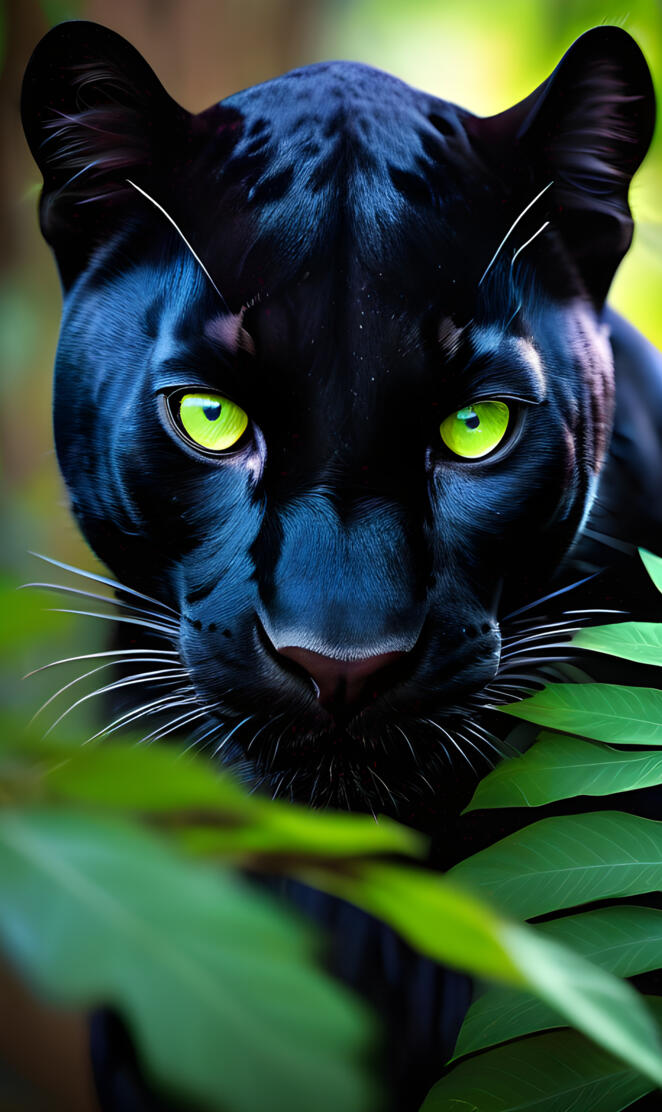 a black cat with green eyes