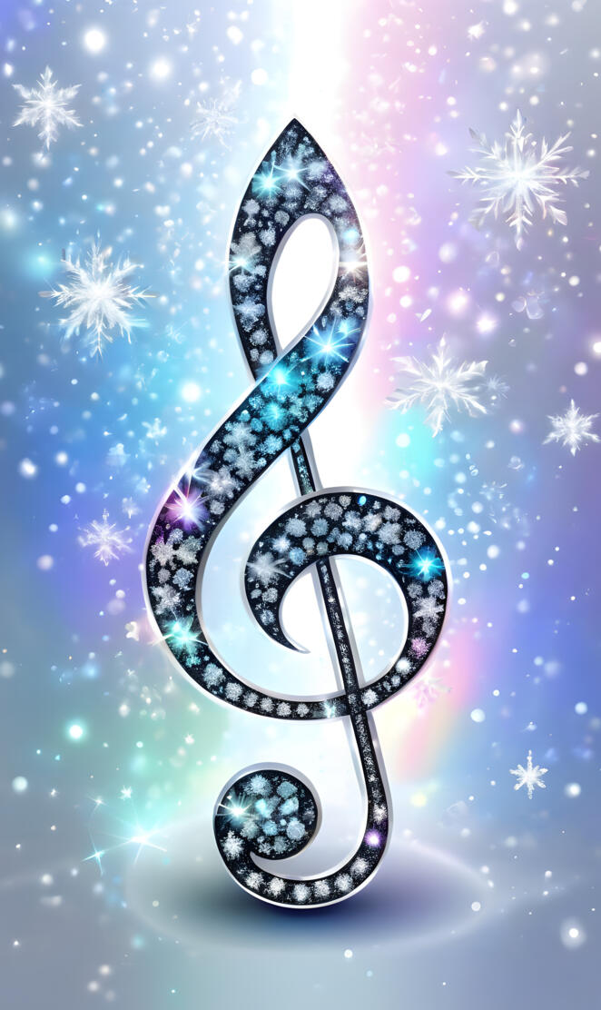 holographic glitter treble clef