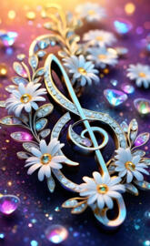 daisy diamond treble clef
