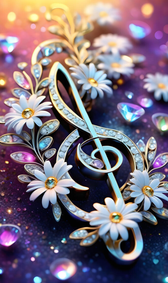daisy diamond treble clef