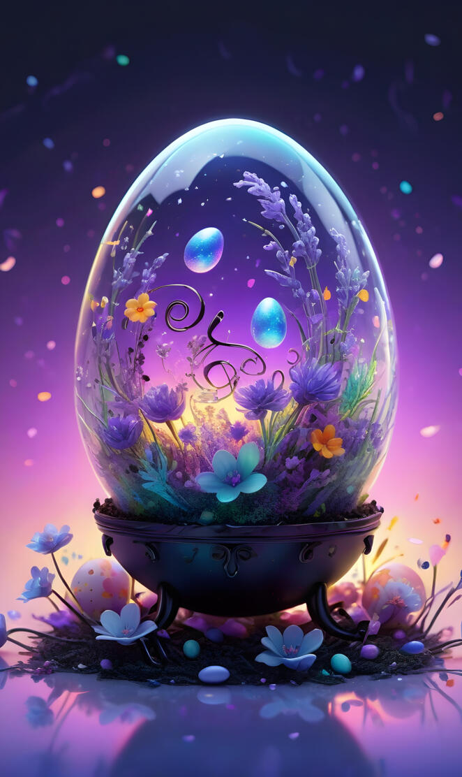 a blue and purple globe with flowers