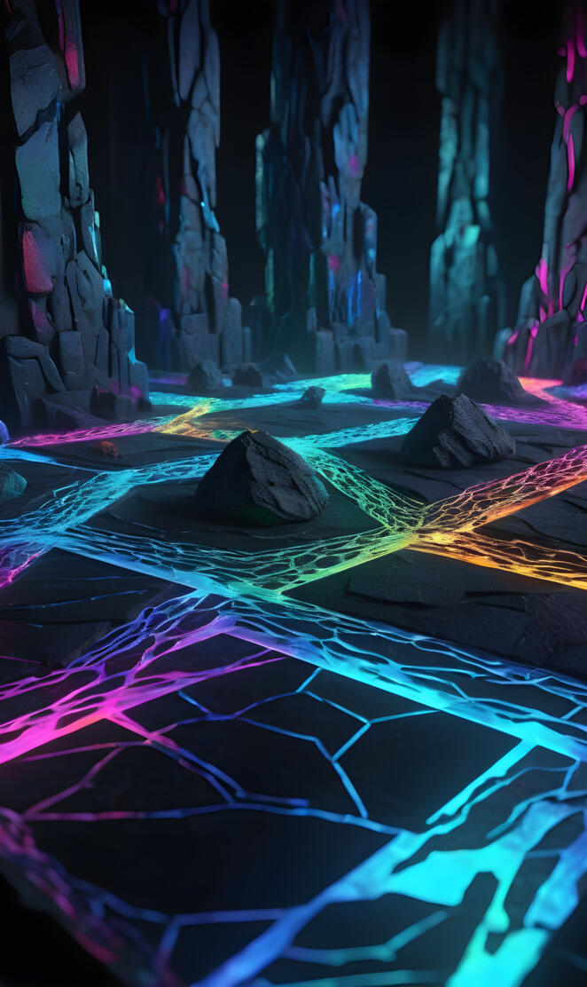 Fantasy neon landscape