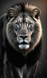 The King’s Gaze: Majestic Lion Portrait