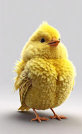 3D Art, Fluffy multi-color fat animated bird. Ultra detailed, sharp fo