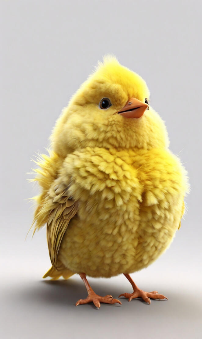 3D Art, Fluffy multi-color fat animated bird. Ultra detailed, sharp fo
