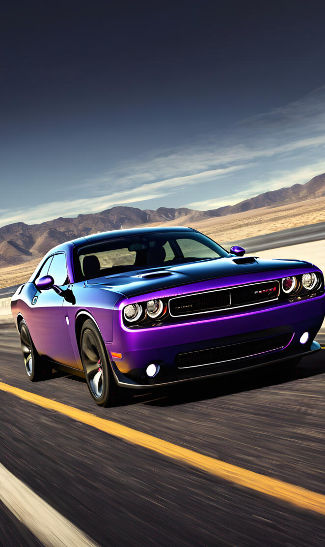 A Sharp Looking Plum Crazy Purple Dodge Challenger.