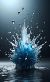 Exploding water droplet