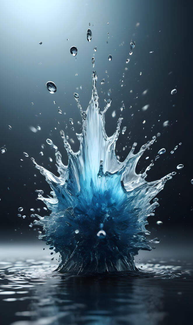 Exploding water droplet
