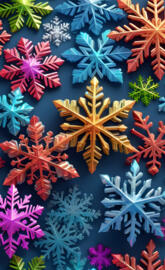 Bold Colored Snowflakes