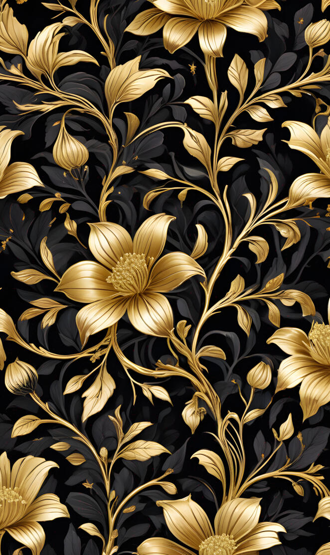 Black Gold Floral